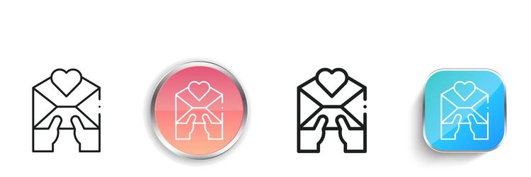 letter icon thin linear regular and button style vector image