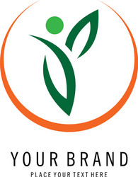 People leaf logo Royalty Free Vector Image - VectorStock