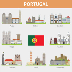 portugal symbols of cities vector