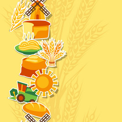 seamless pattern with agricultural objects vector image