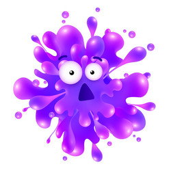 Violet splash scared face character vector