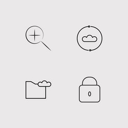 web simple linear icons set outlined vector image