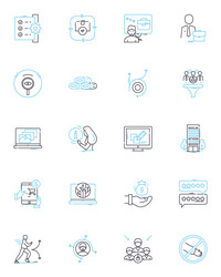 dynamic strategy linear icons set agility vector