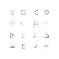 Internet of things simple linear icons set vector