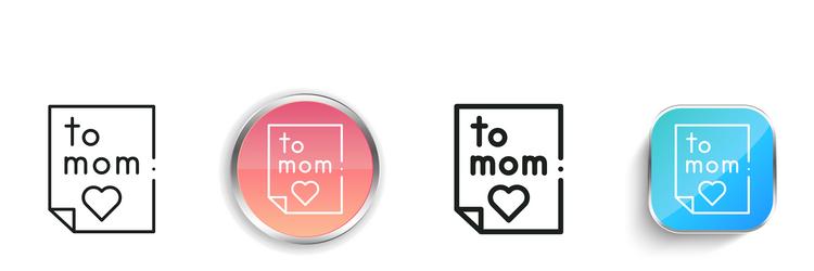 letter icon thin linear regular and button style vector image