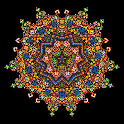 Pentagonal mandala five pointed design element eps vector