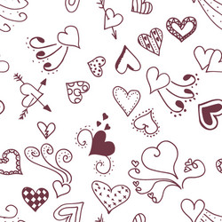 seamless pattern background with abstract hearts vector image