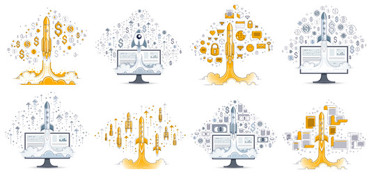 startup idea business concepts set image vector image