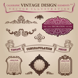 Calligraphic elements vintage Royalty Free Vector Image
