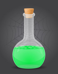 Flask with magic potion witches vector