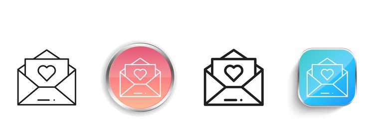 letter icon thin linear regular and button style vector image