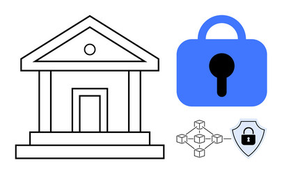 secure banking with blockchain and data protection vector image