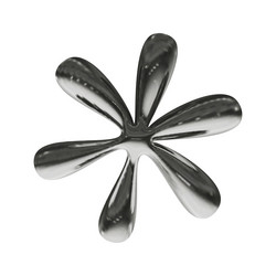 3d flower with chrome effect in y2k style vector image