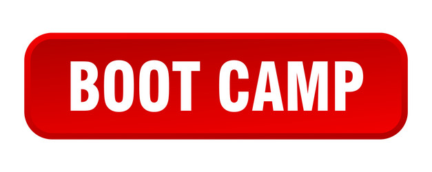 boot camp button square 3d push vector image