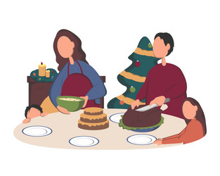 christmas dinner xmas meal vector