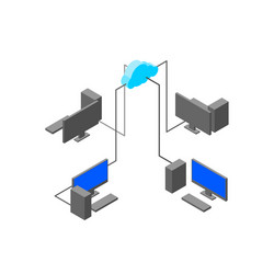 computational technologies computer network cloud vector image