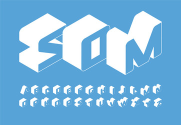 isometry letters set 3d isometric simple style vector image