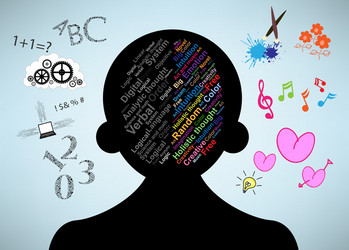 left and right brain function vector image