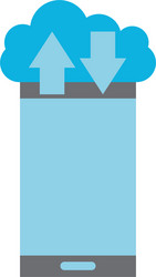 smartphone device with cloud computing vector image