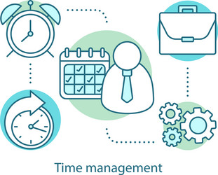 Time management concept icon vector