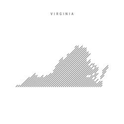 virginia map from pattern of black slanted vector image