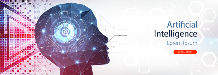 artificial intelligence concept creative brain vector image