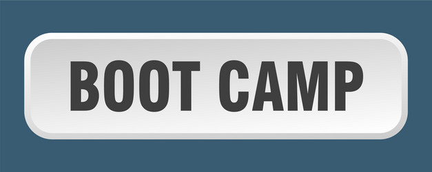 Boot camp button square 3d push vector