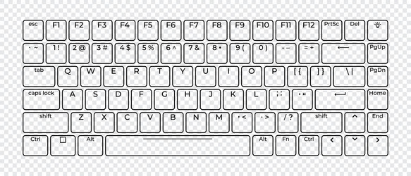 computer keyboard button layout template vector image