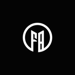 fb monogram logo isolated with a rotating circle vector image