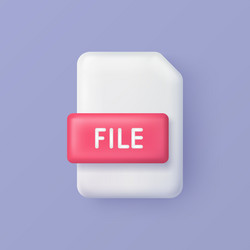 file or document 3d icon on background vector image
