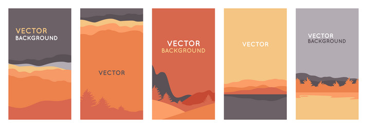 Gradient Abstract Backgrounds - Stories Set vector image