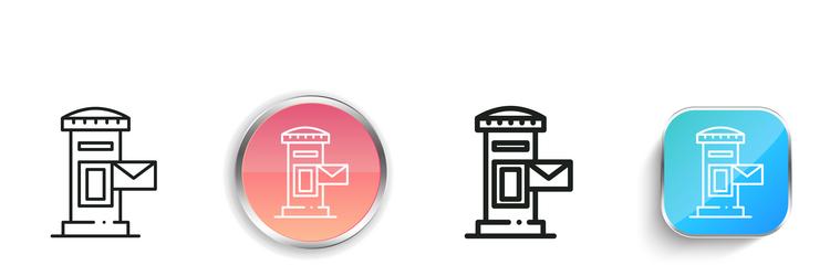 letter box icon thin linear regular and button vector image