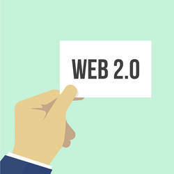 man showing paper web 20 text vector image