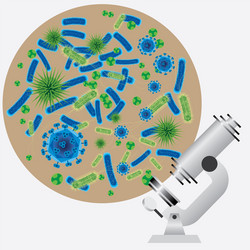Microscope and Microbial Analysis vector