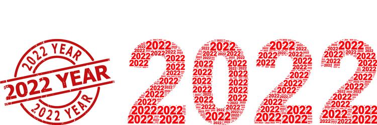 2022 year digits icon recursive collage and rubber vector image