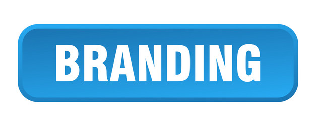 Branding button square 3d push vector