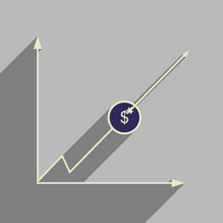 flat web icon with long shadow economic graph vector
