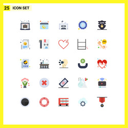 Modern set 25 flat colors pictograph gdpr vector