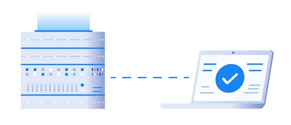 Server and laptop programming concept flat vector