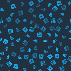 set floppy disk cloud sync refresh and backup vector image