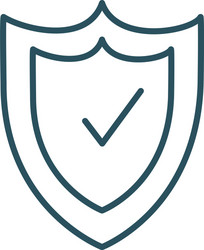 shield with check mark security system line vector image