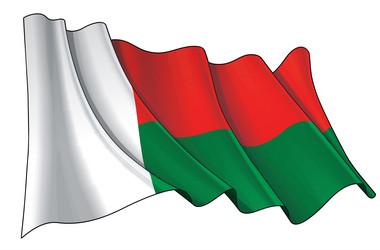Madagascar Flag Isolated Realistic Wave Flag Vector Image