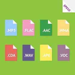 Audio file formats vector