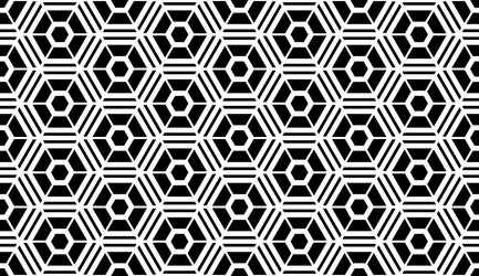 Black and White Hexagon Pattern vector