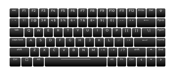 computer keyboard button layout template vector image