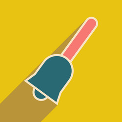 flat with shadow icon and mobile application bell vector image