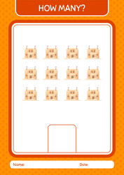 How many counting game with sand palace worksheet vector