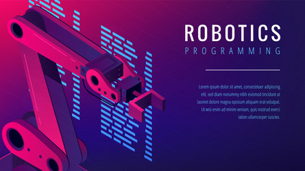 isometric automated robot arm as robotics vector image