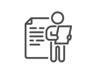 job interview document line icon cv file page vector image