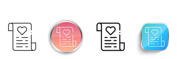 letter icon thin linear regular and button style vector image